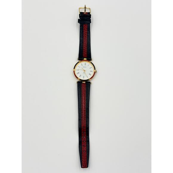 Vintage GUCCI #3228 Unisex Quartz Gold Enamel Wrist Watch NEW BATTERY main image 5